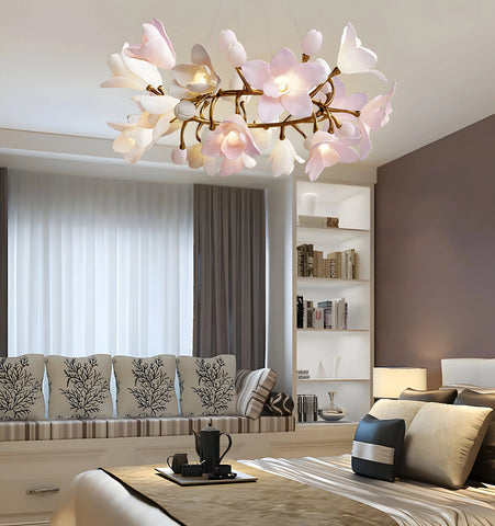 Lustre circulaire en forme de fleur