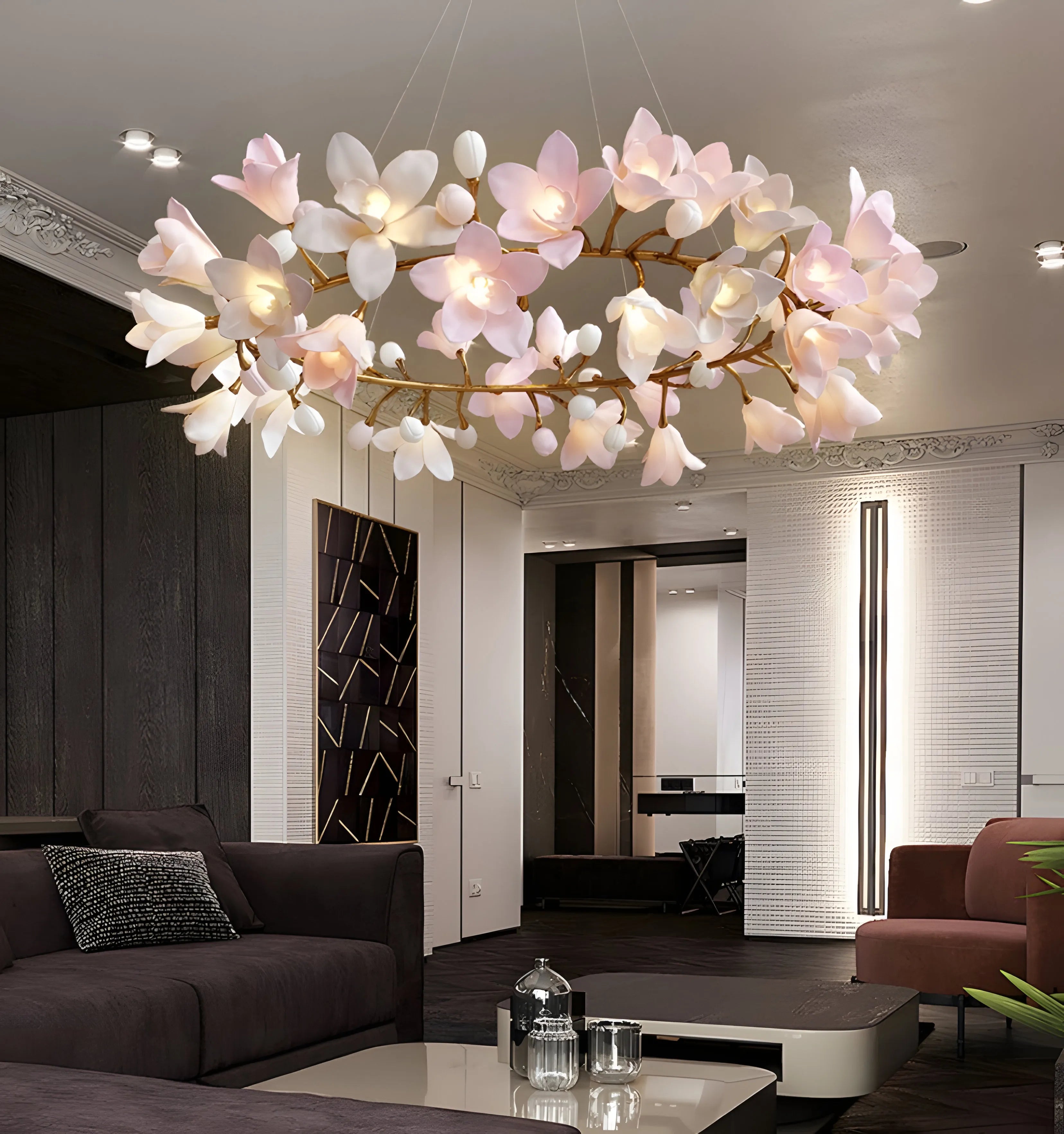 Lustre circulaire en forme de fleur