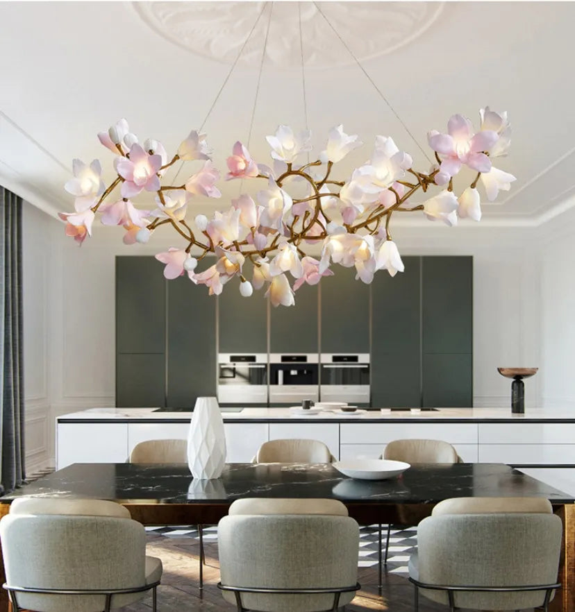 Lustre circulaire en forme de fleur