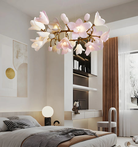 Lustre circulaire en forme de fleur