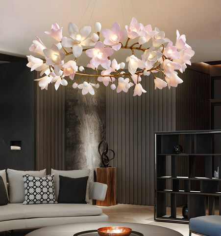 Lustre circulaire en forme de fleur
