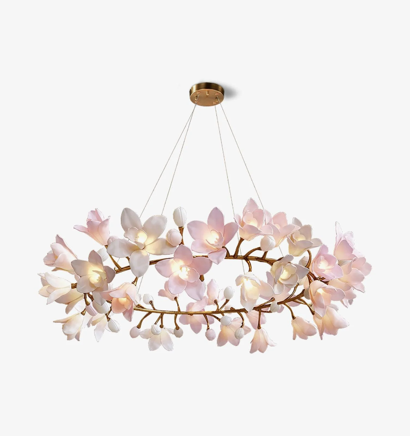 Lustre circulaire en forme de fleur