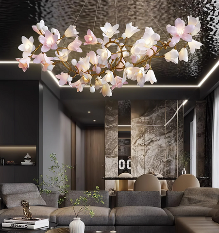 Lustre circulaire en forme de fleur