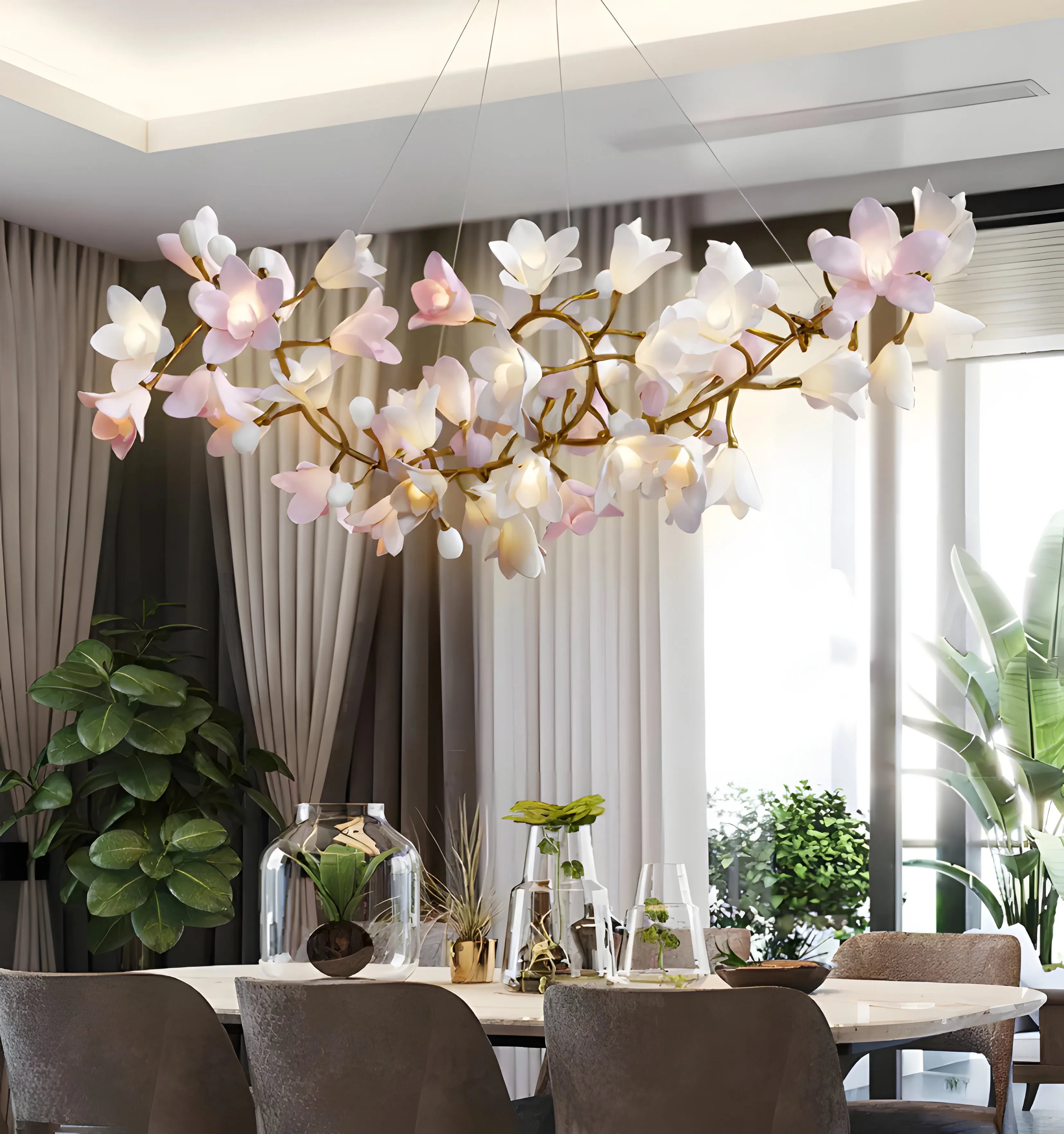 Lustre circulaire en forme de fleur