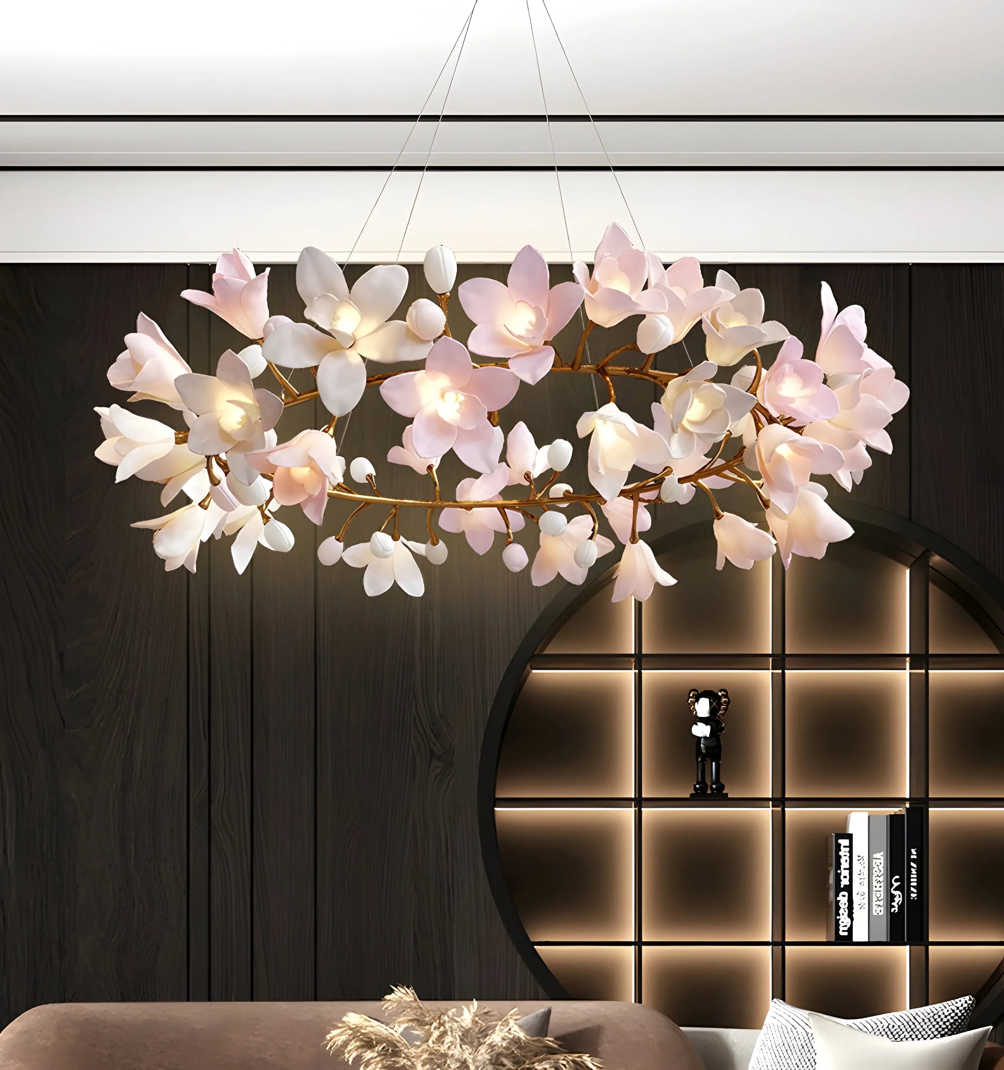 Lustre circulaire en forme de fleur