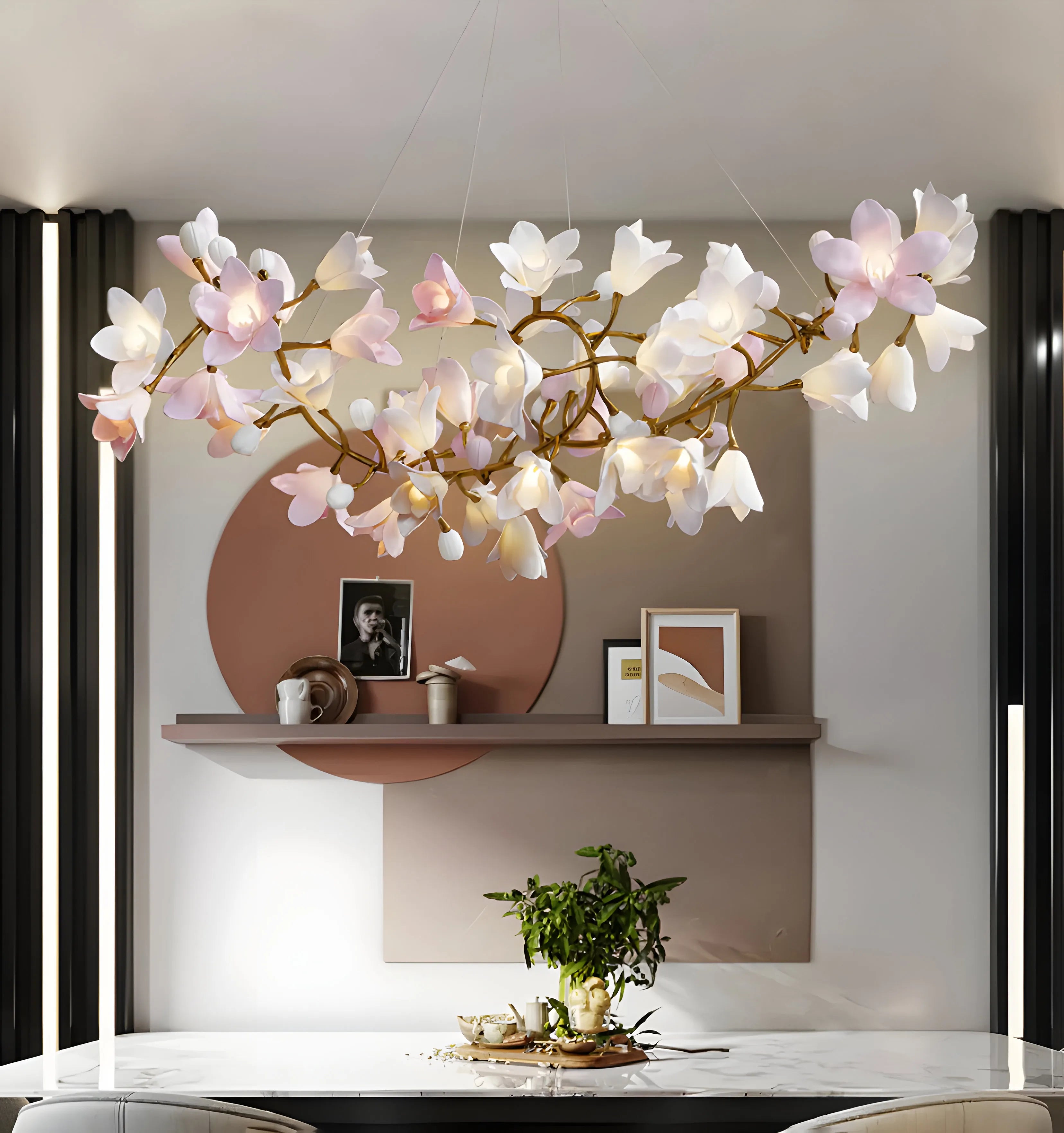 Lustre circulaire en forme de fleur