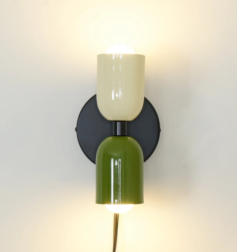 Couleur Double Plug In Wall Lamp