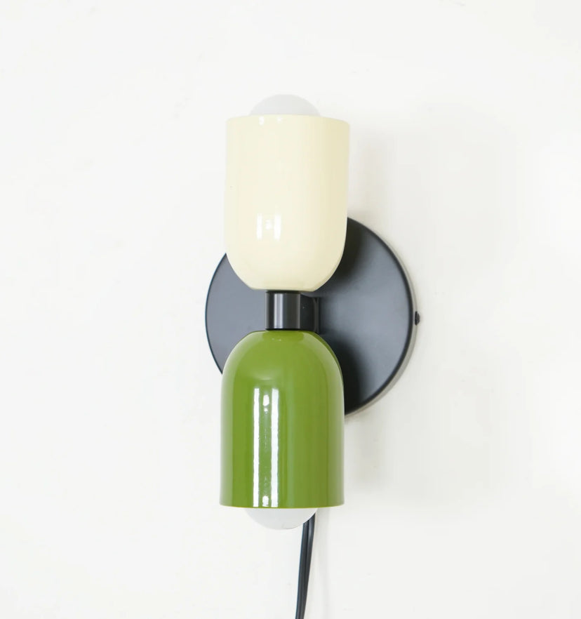 Couleur Double Plug In Wall Lamp