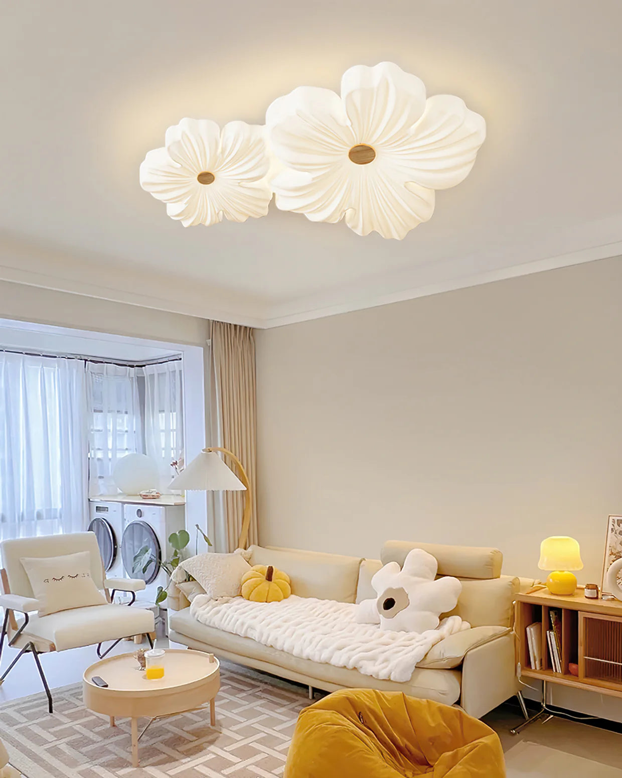 Cream Flower Ceiling Lamp - Yiarolight