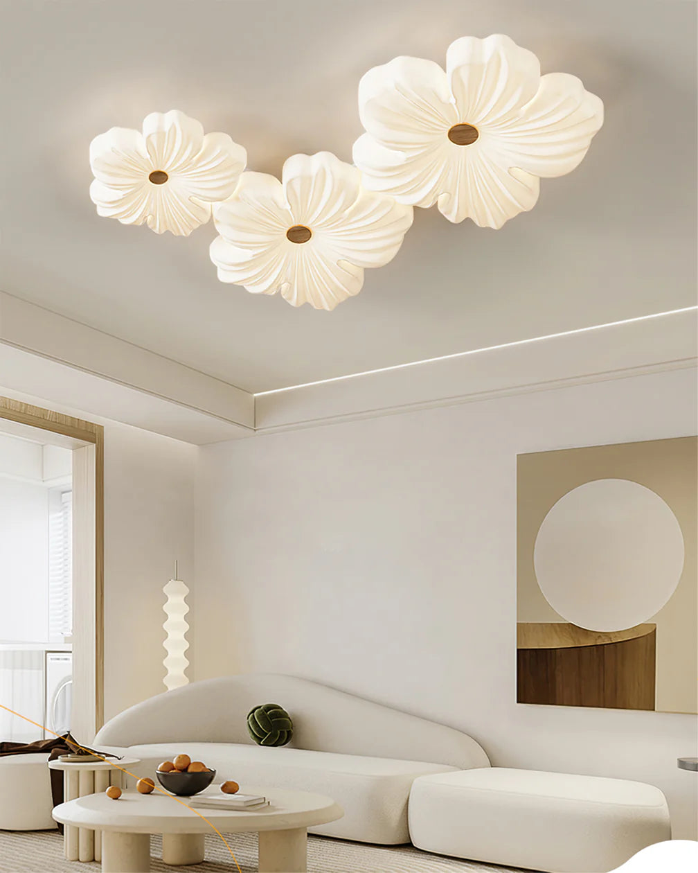 Cream Flower Ceiling Lamp - Yiarolight