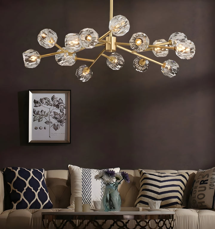 CRYSTAL BALL ROUND CLUSTER CHANDELIER