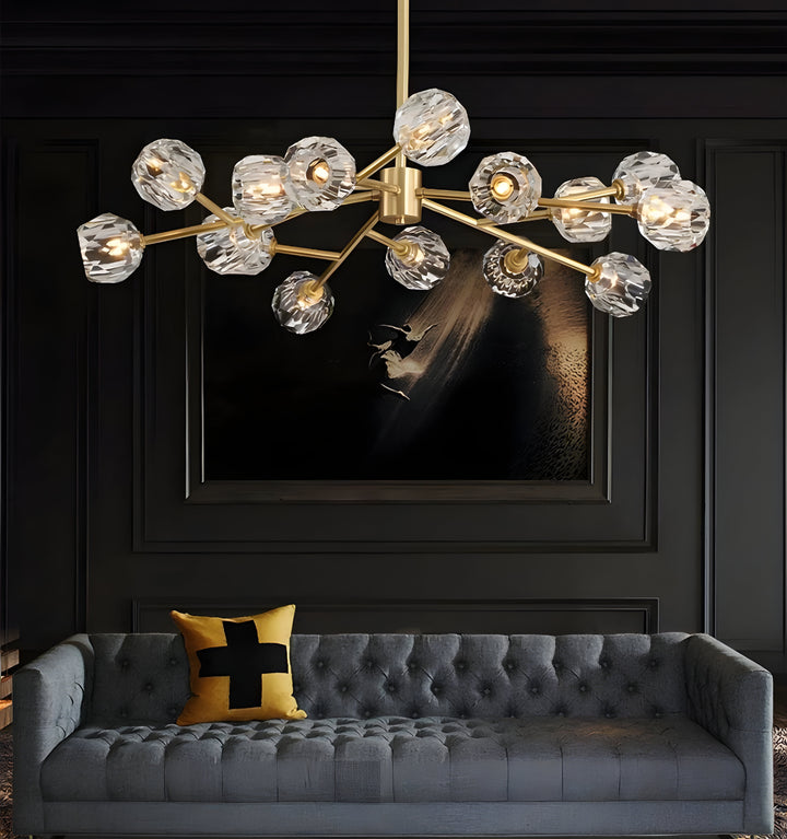 CRYSTAL BALL ROUND CLUSTER CHANDELIER