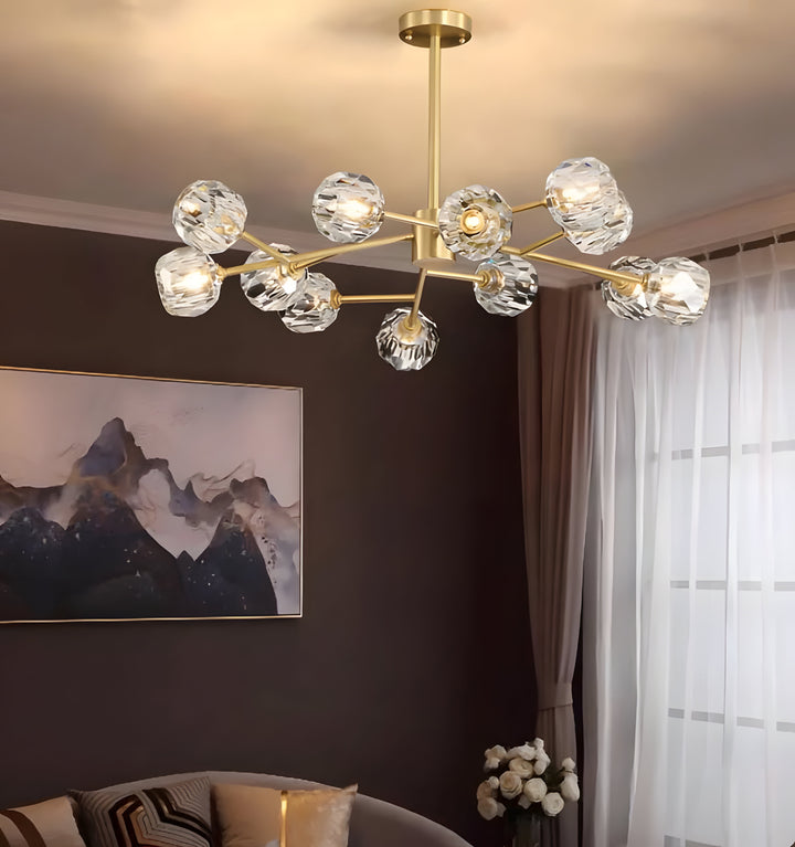 CRYSTAL BALL ROUND CLUSTER CHANDELIER