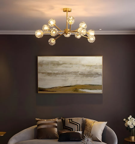 CRYSTAL BALL ROUND CLUSTER CHANDELIER