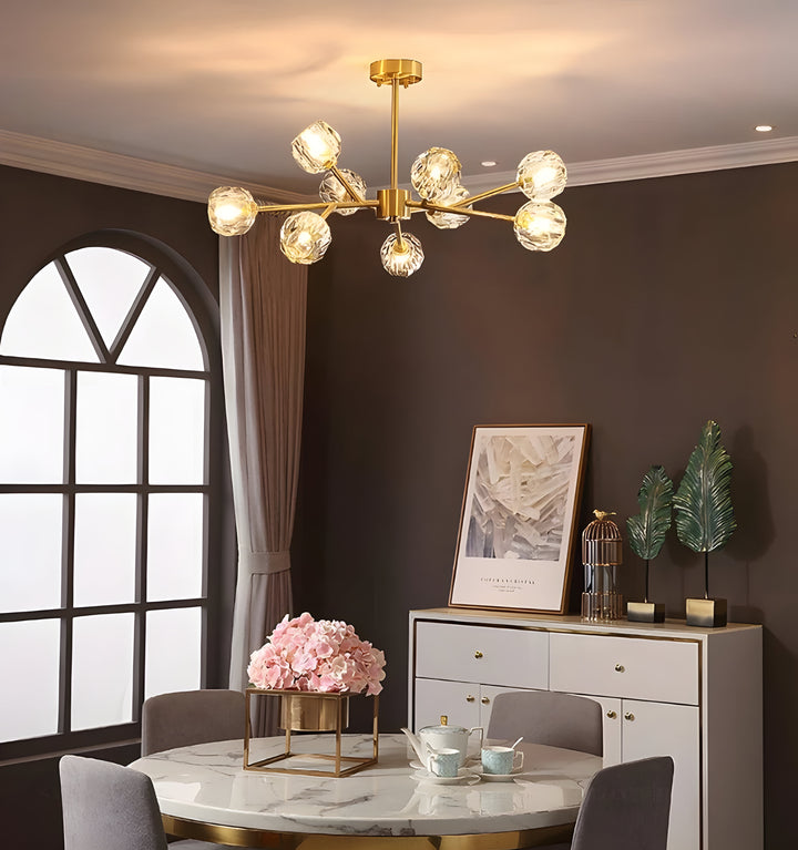 CRYSTAL BALL ROUND CLUSTER CHANDELIER