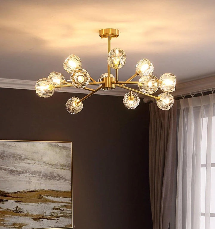 CRYSTAL BALL ROUND CLUSTER CHANDELIER