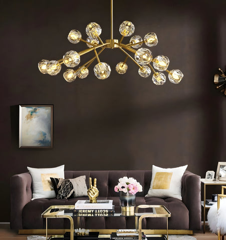 CRYSTAL BALL ROUND CLUSTER CHANDELIER