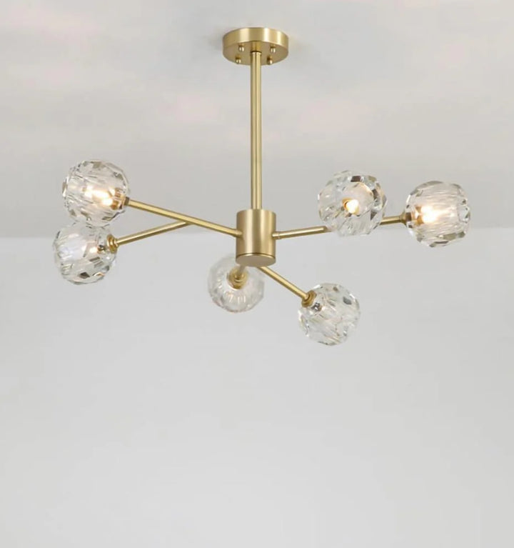 CRYSTAL BALL ROUND CLUSTER CHANDELIER