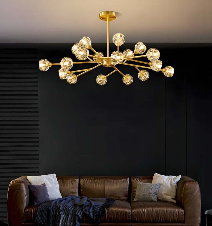 CRYSTAL BALL ROUND CLUSTER CHANDELIER