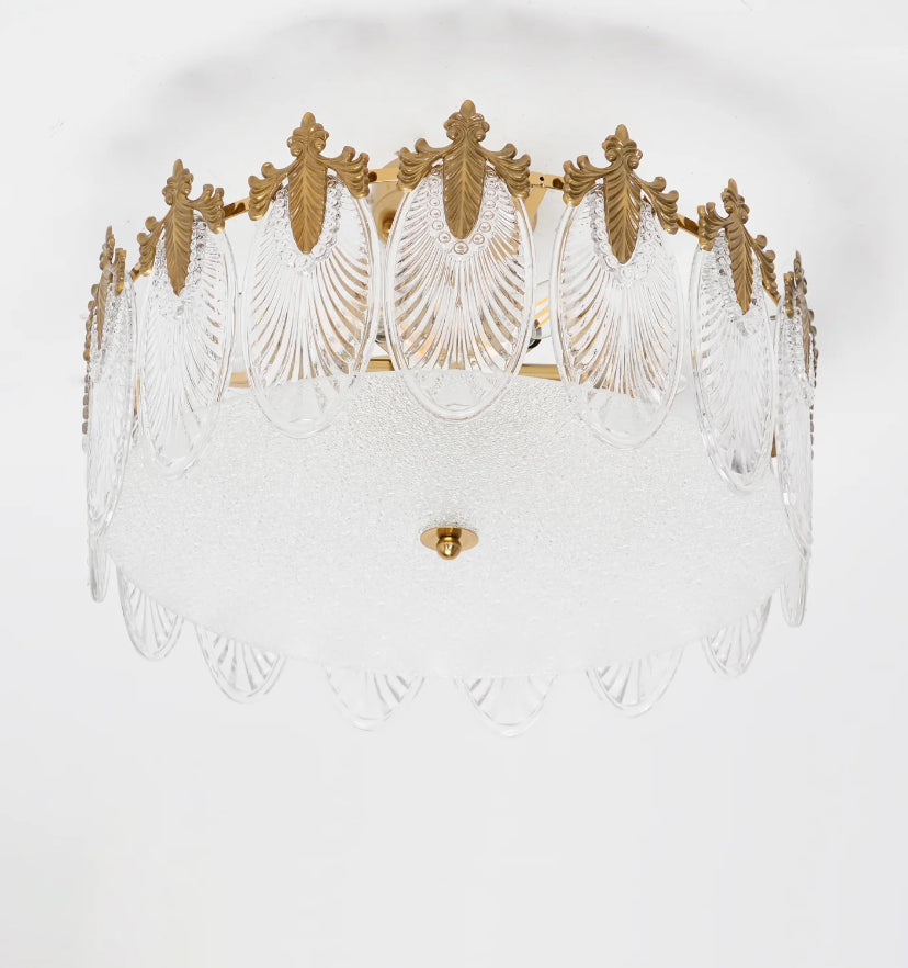 Decorative Pattern Glass Round Chandelier