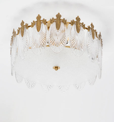 Decorative Pattern Glass Round Chandelier