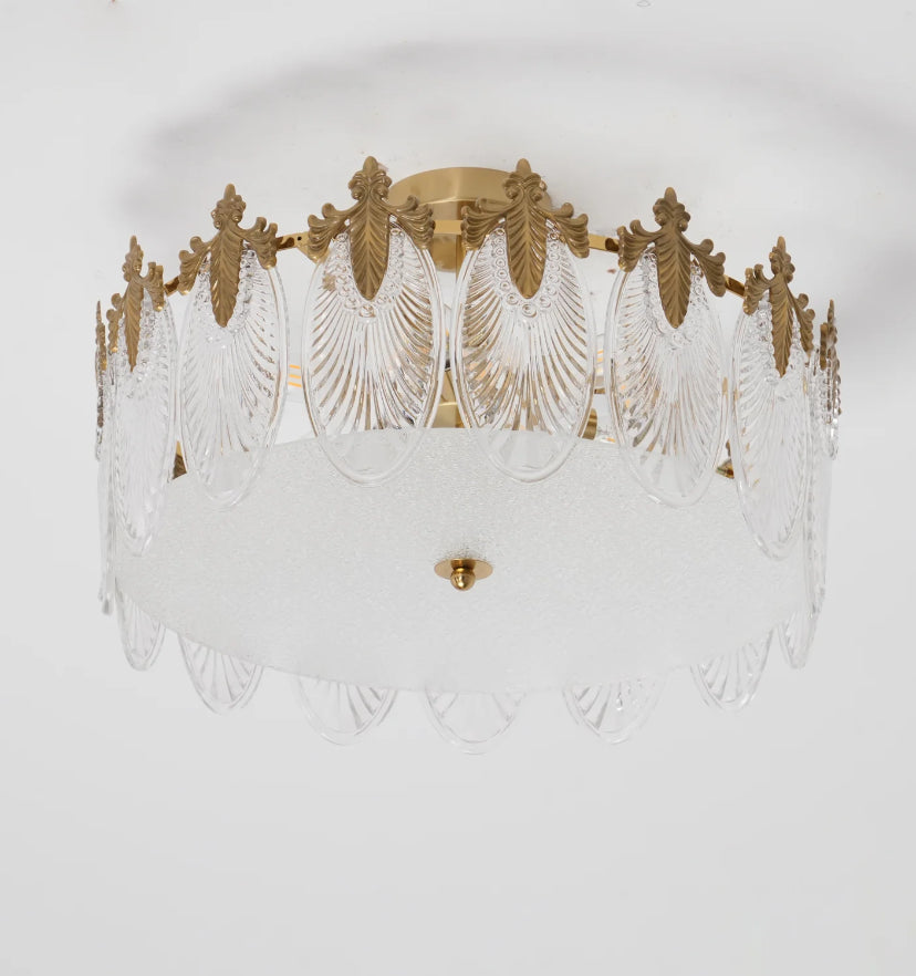 Decorative Pattern Glass Round Chandelier