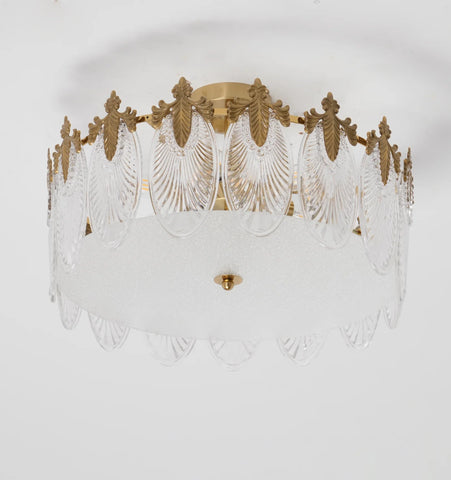 Decorative Pattern Glass Round Chandelier