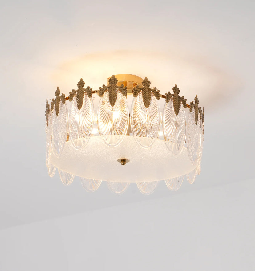 Decorative Pattern Glass Round Chandelier