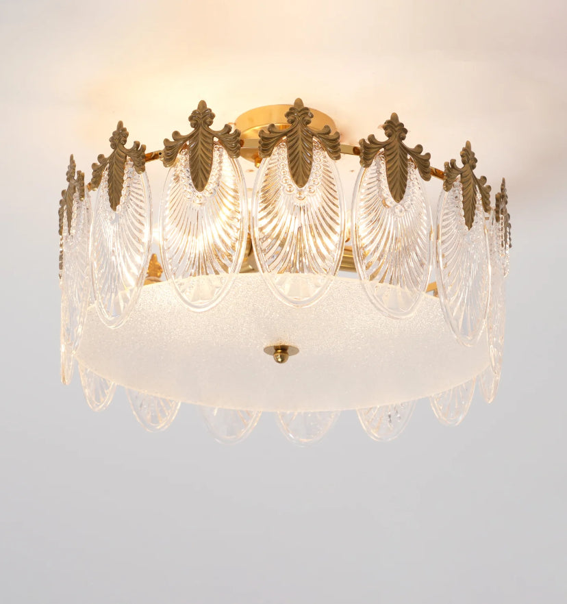 Decorative Pattern Glass Round Chandelier