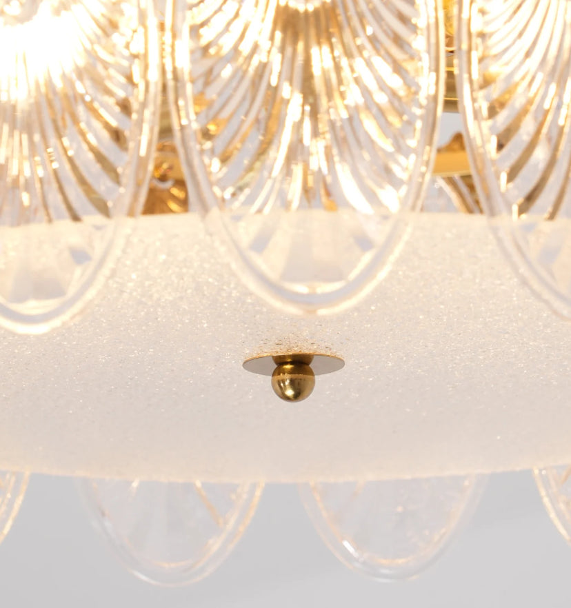 Decorative Pattern Glass Round Chandelier