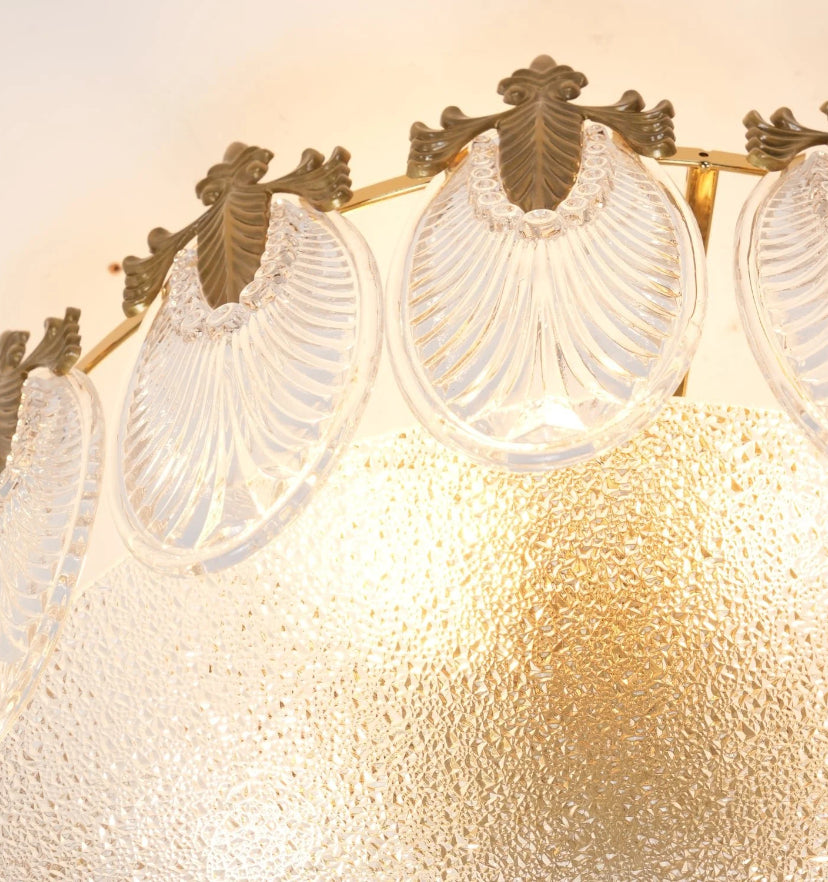 Decorative Pattern Glass Round Chandelier