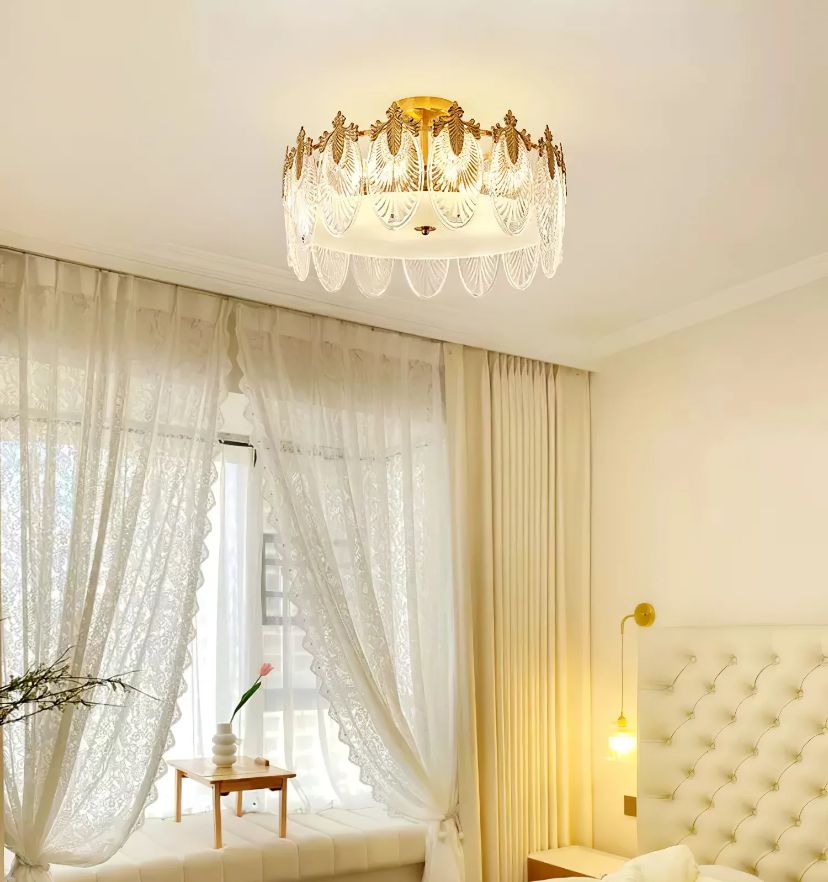 Decorative Pattern Glass Round Chandelier