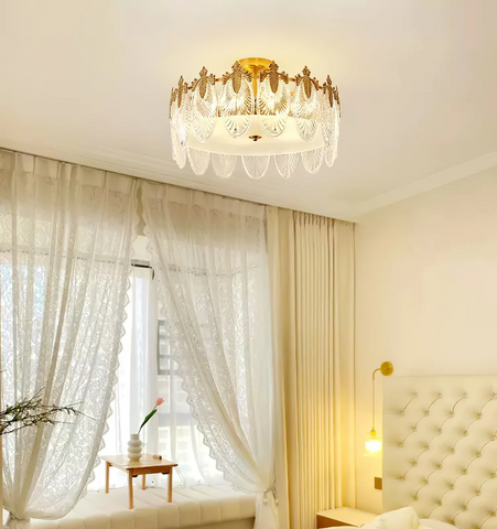 Decorative Pattern Glass Round Chandelier