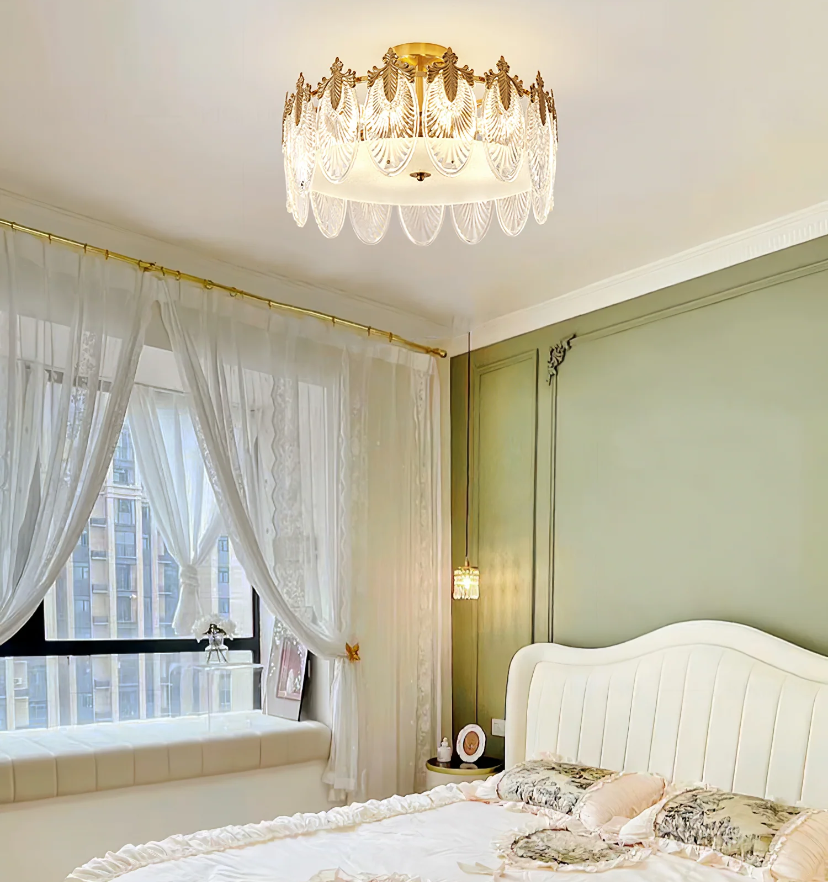 Decorative Pattern Glass Round Chandelier