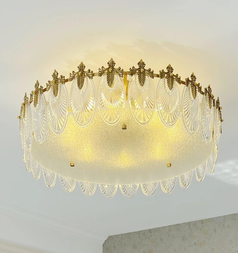 Decorative Pattern Glass Round Chandelier