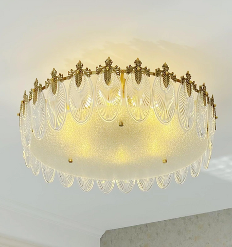 Decorative Pattern Glass Round Chandelier