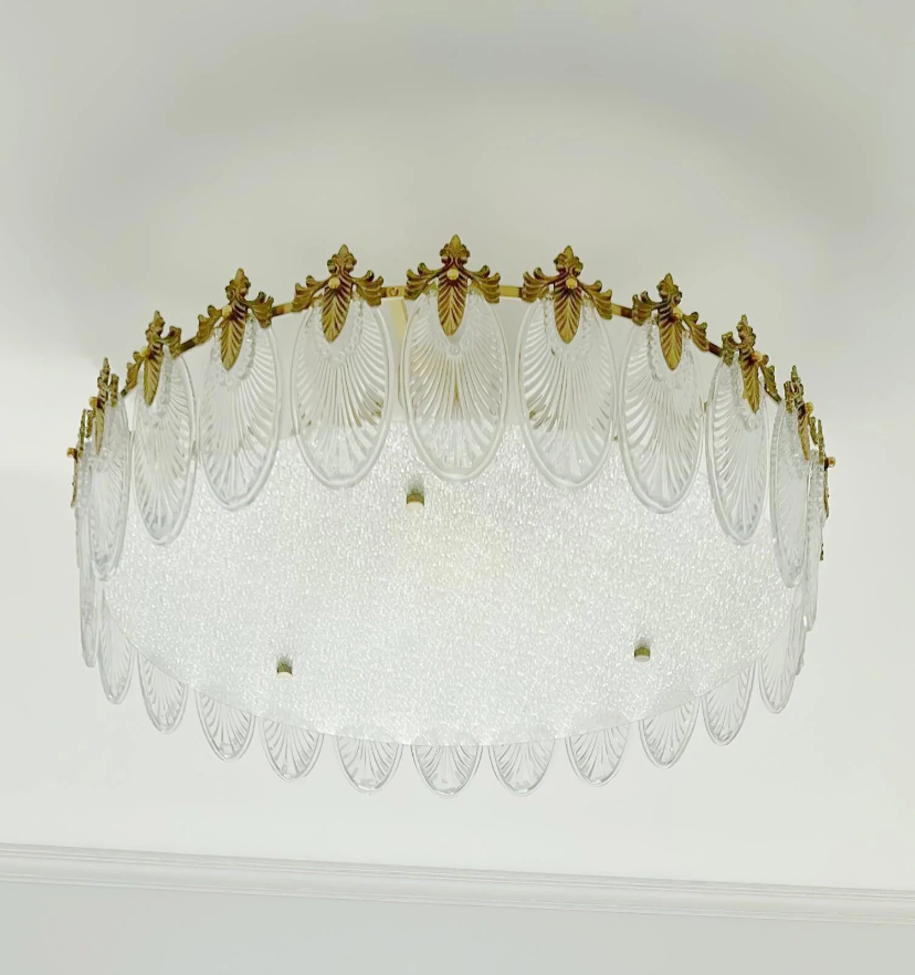 Decorative Pattern Glass Round Chandelier