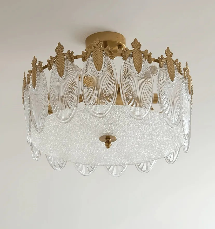 Decorative Pattern Glass Round Chandelier