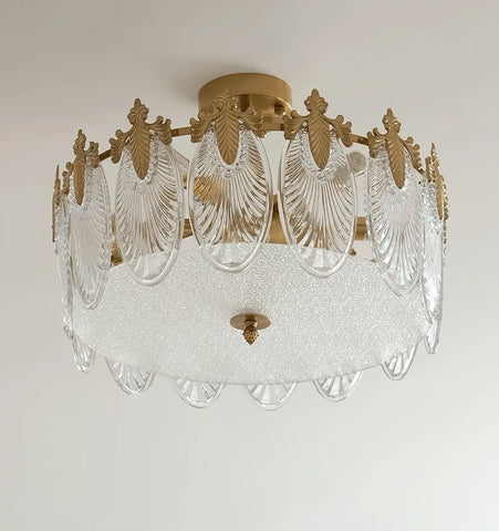 Decorative Pattern Glass Round Chandelier