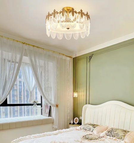 Decorative Pattern Glass Round Chandelier
