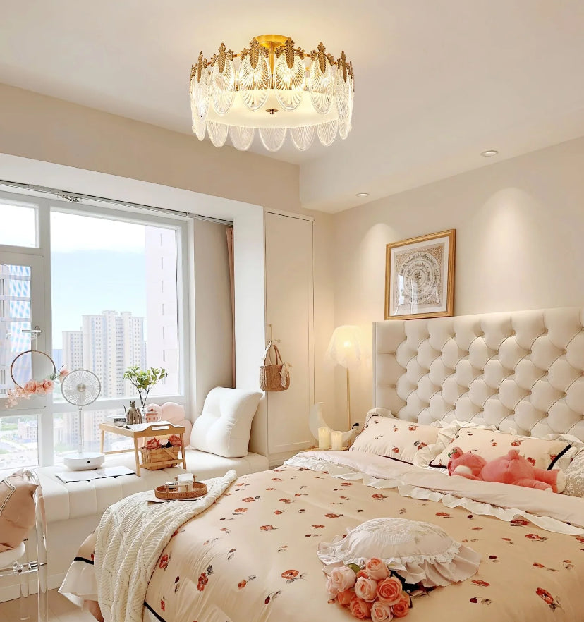 Decorative Pattern Glass Round Chandelier
