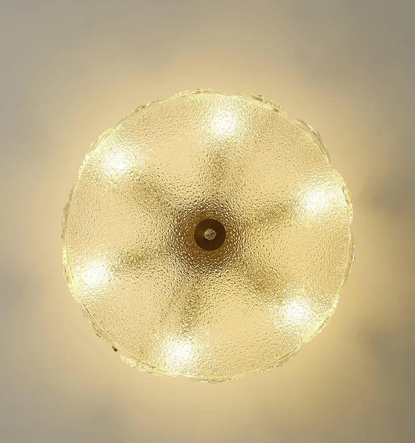 Decorative Pattern Glass Round Chandelier