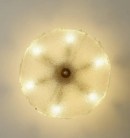 Decorative Pattern Glass Round Chandelier