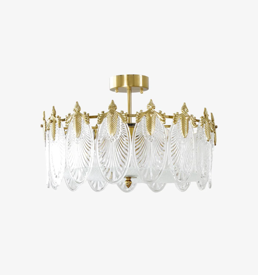 Decorative Pattern Glass Round Chandelier