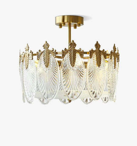 Decorative Pattern Glass Round Chandelier
