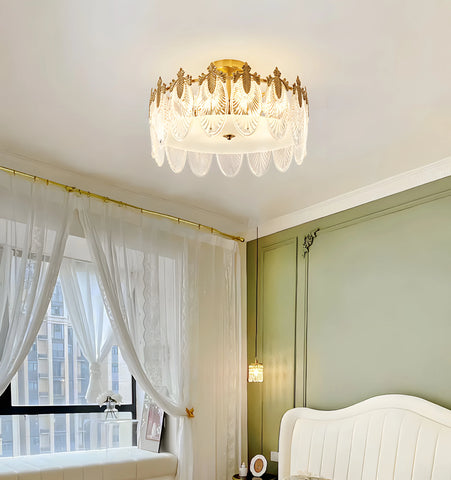 Decorative Pattern Glass Round Chandelier