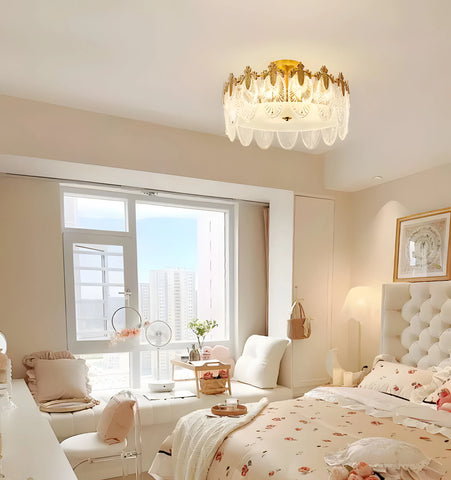 Decorative Pattern Glass Round Chandelier