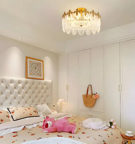 Decorative Pattern Glass Round Chandelier