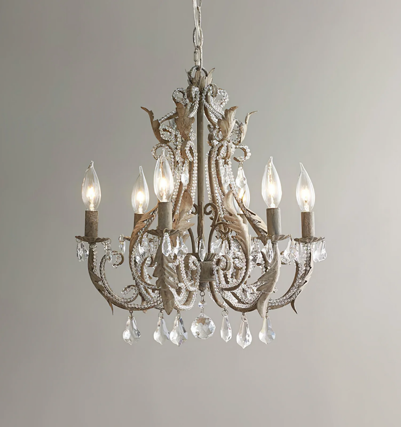Floral Crystal Candle Chandelier