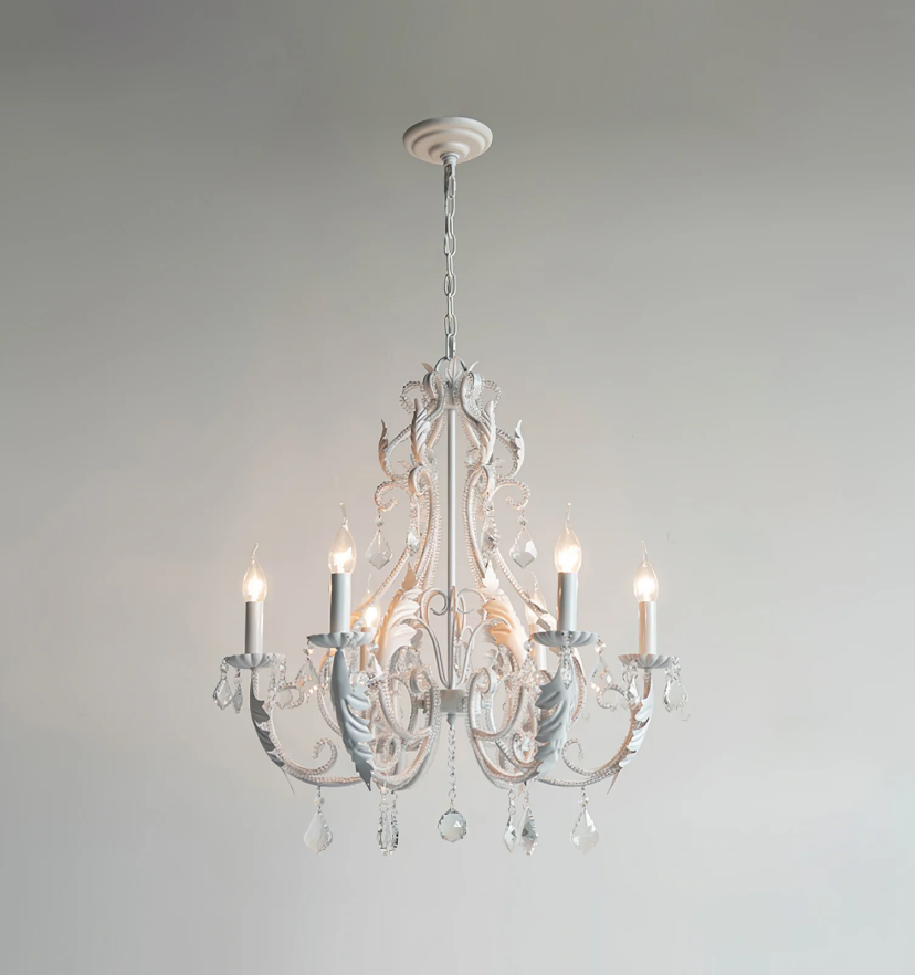 Floral Crystal Candle Chandelier
